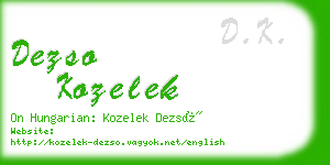 dezso kozelek business card